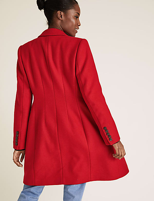 Waisted Tailored Coat with Wool