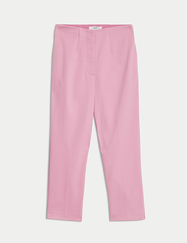 Cotton Blend Slim Fit Cropped Trousers - JE