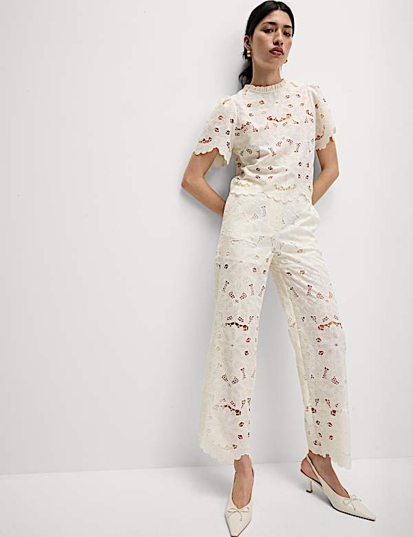 Lace Wide Leg Trousers