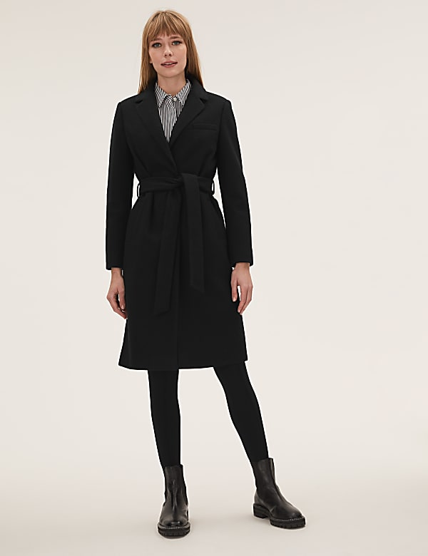 Buy Belted Longline Tailored Coat at Marks & Spencer