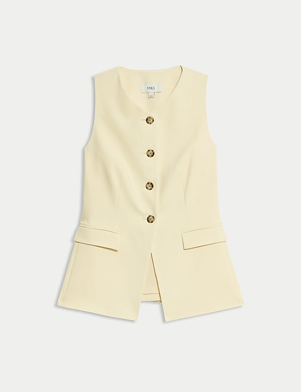 Γιλέκο σε μακριά γραμμή με μονή σειρά κουμπιών και προσαρμοσμένη εφαρμογή - GR