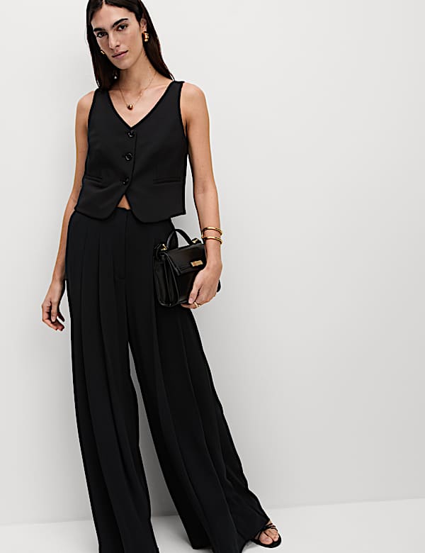 Knife Pleat High Waisted Trousers