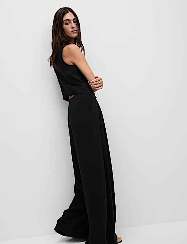 Knife Pleat High Waisted Trousers