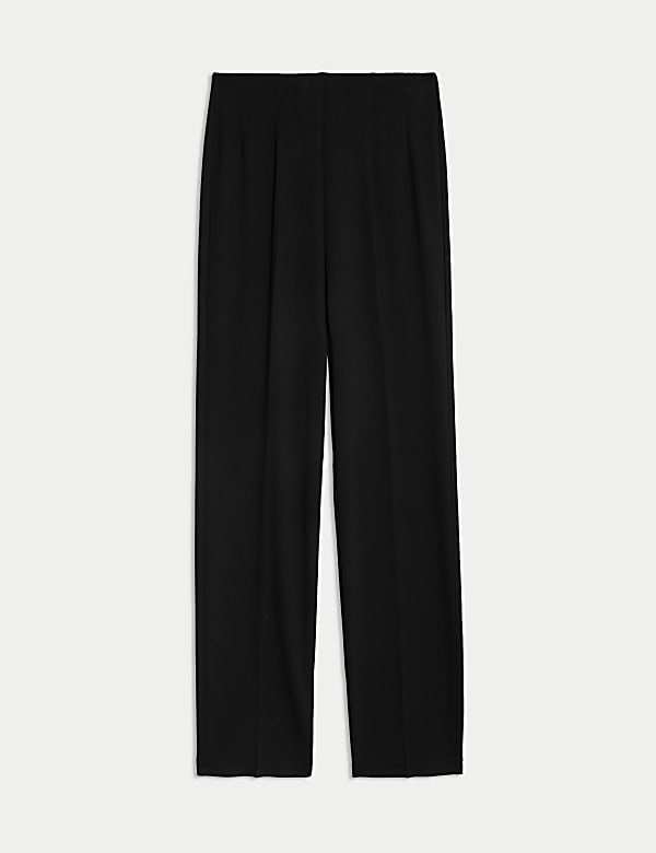 Jersey Elasticated Waist Straight Leg Trousers - US