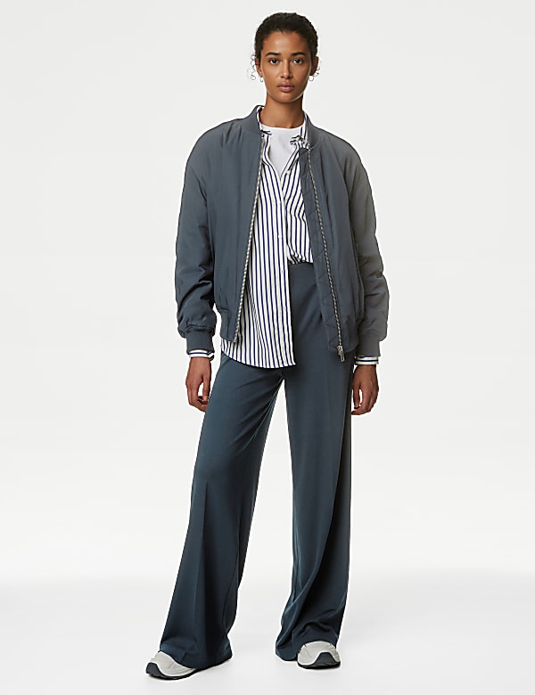 Jersey Wide Leg Trousers with Stretch - NZ