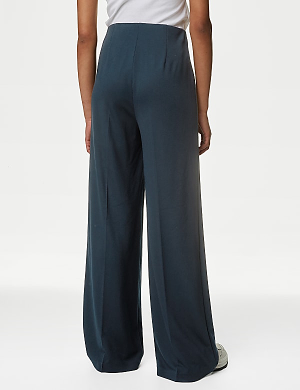Jersey Wide Leg Trousers with Stretch - NZ