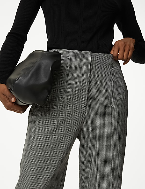 Checked Tapered Ankle Grazer Trousers