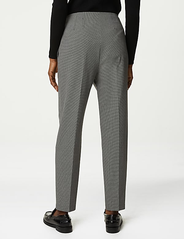 Checked Tapered Ankle Grazer Trousers