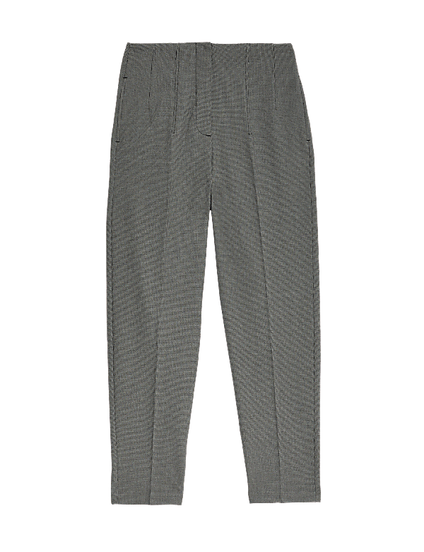 Checked Tapered Ankle Grazer Trousers