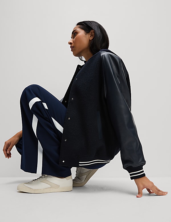 Side Stripe Wide Leg Trousers