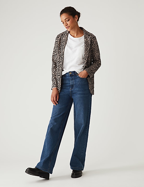 Jersey Relaxed Leopard Print Blazer