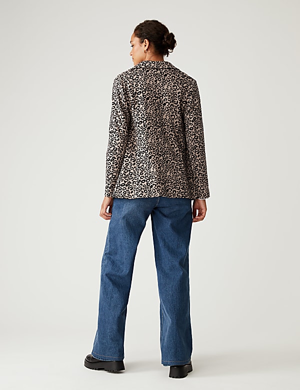 Jersey Relaxed Leopard Print Blazer