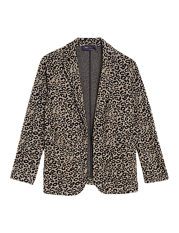 Jersey Relaxed Leopard Print Blazer
