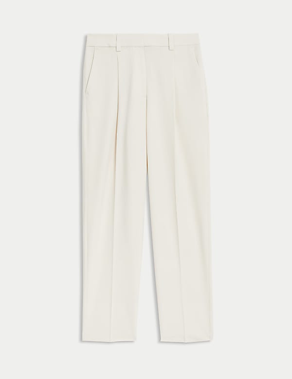 Broek met geplooide voorzijde en toelopende pijpen tot op de enkel - NL