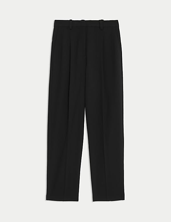 Pleat Front Tapered Ankle Grazer Trousers - IT