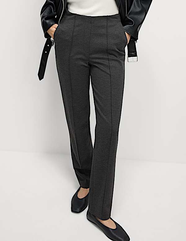 Jersey Twill Straight Leg Trousers
