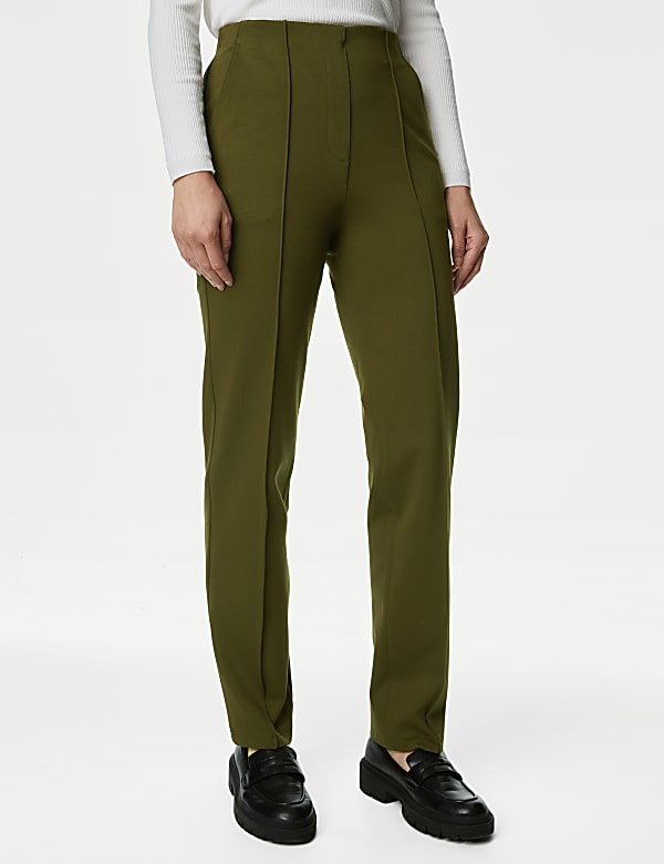 Jersey Twill Straight Leg Trousers