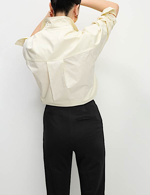 Jersey Twill Straight Leg Trousers