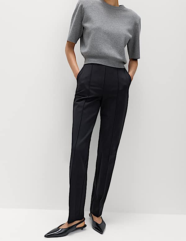 Jersey Twill Straight Leg Trousers