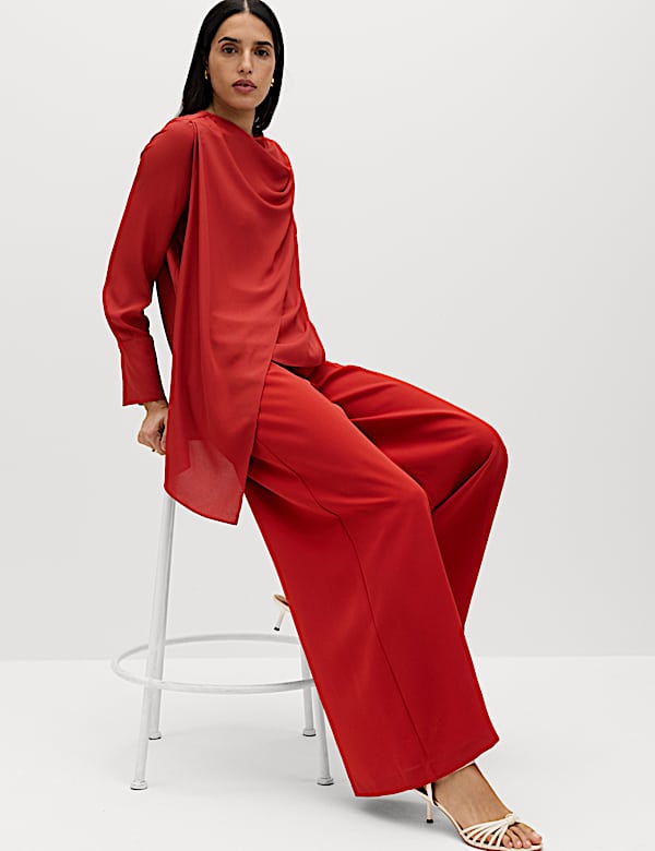 Single Pleat Wide Leg Trousers - KG