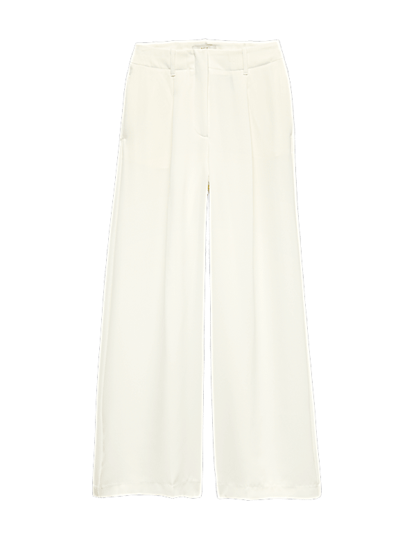 Single Pleat Wide Leg Trousers