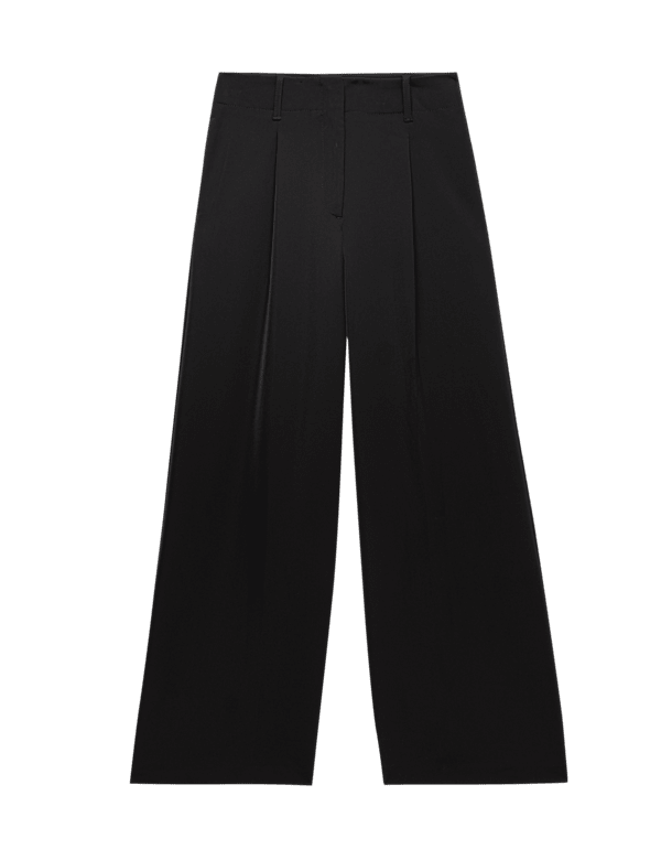Single Pleat Wide Leg Trousers