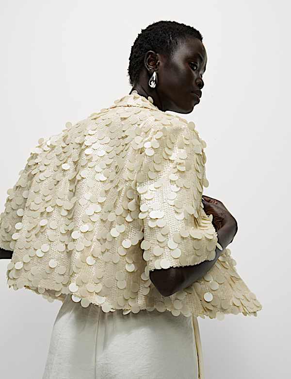 Crop σακάκι με παγιέτες - GR