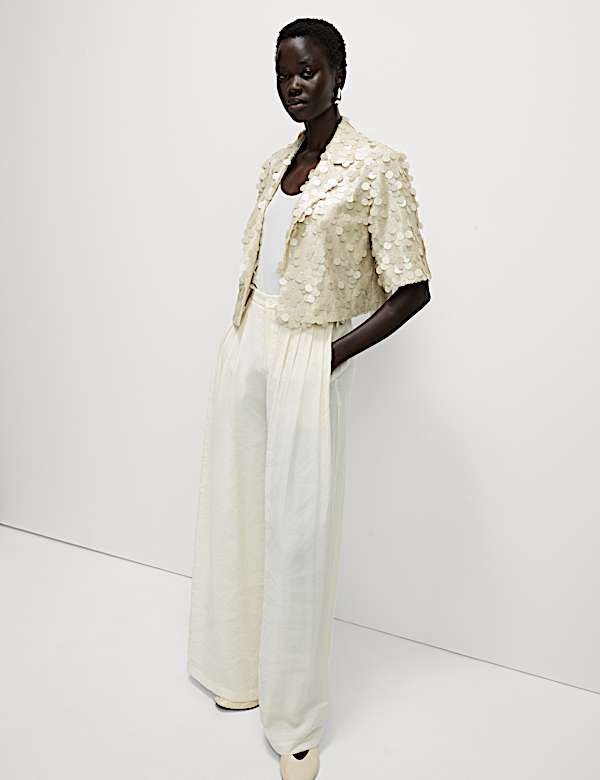 Crop σακάκι με παγιέτες - GR