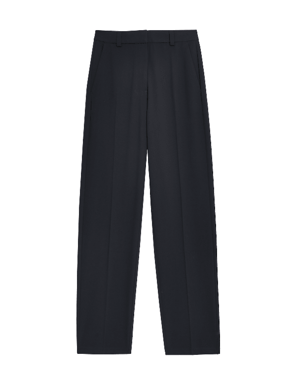 Woven Straight Leg Trousers with Stretch