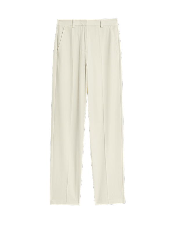 Woven Straight Leg Trousers with Stretch