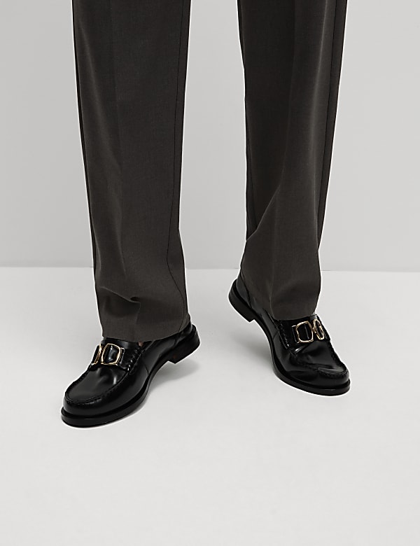 Woven Straight Leg Trousers with Stretch