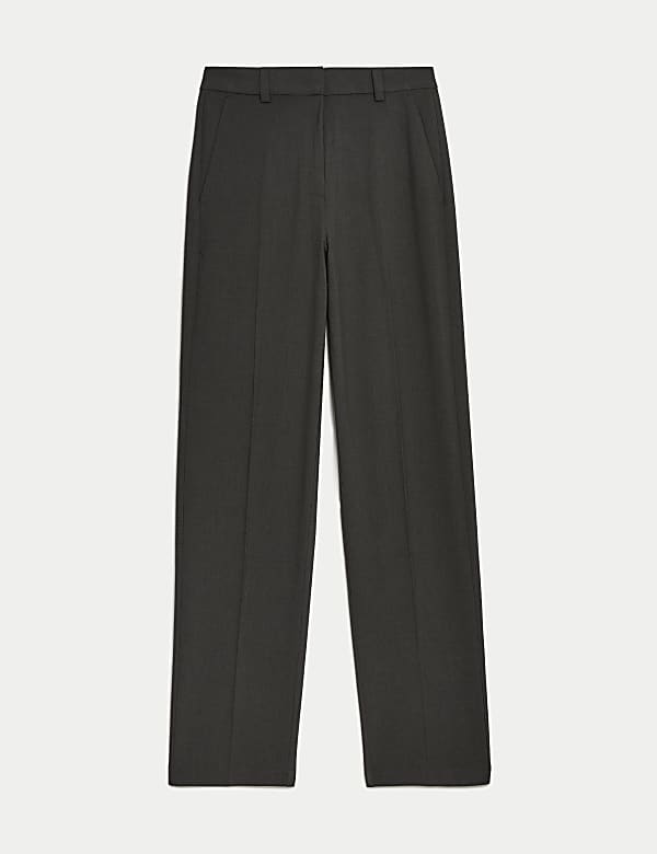 Woven Straight Leg Trousers with Stretch