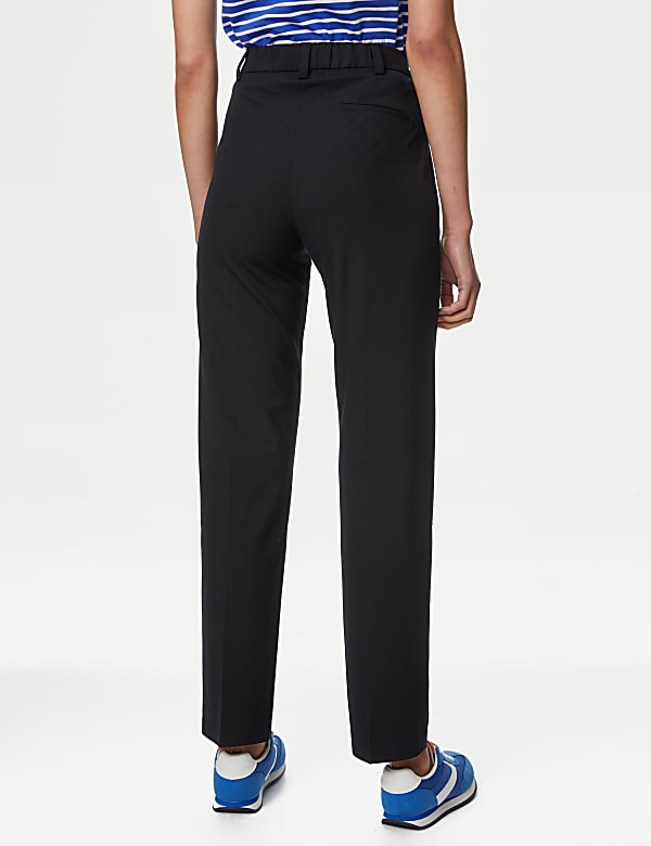 Woven Straight Leg Trousers with Stretch
