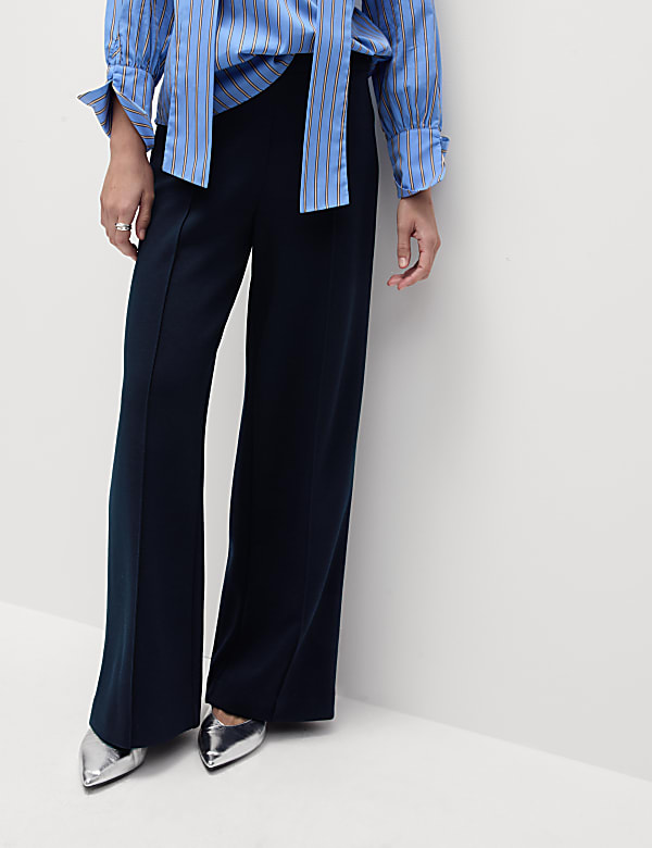 Jersey Elasticated Waist Wide Leg Trousers
