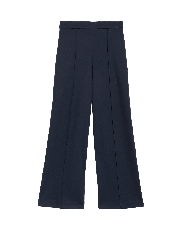 Jersey Elasticated Waist Wide Leg Trousers