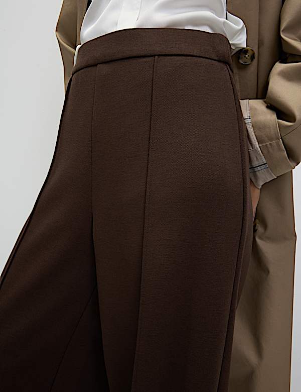 Jersey Elasticated Waist Wide Leg Trousers