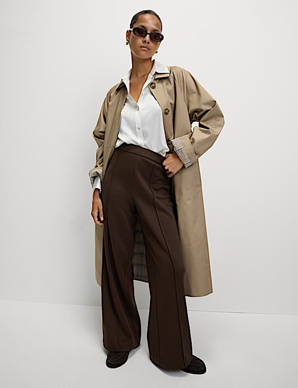 Jersey Elasticated Waist Wide Leg Trousers