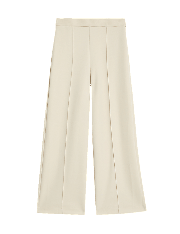 Jersey Elasticated Waist Wide Leg Trousers