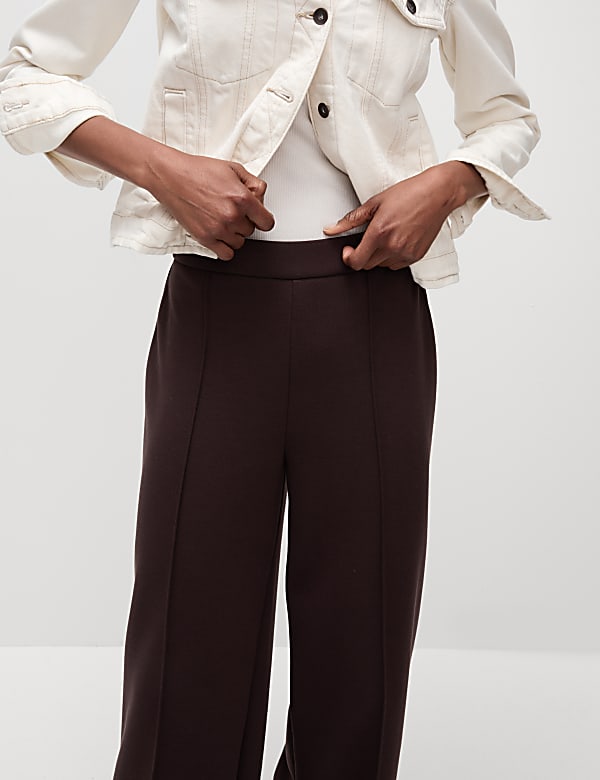 Jersey Elasticated Waist Wide Leg Trousers