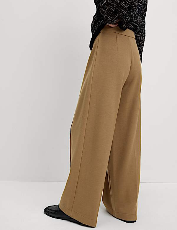 Jersey Elasticated Waist Wide Leg Trousers