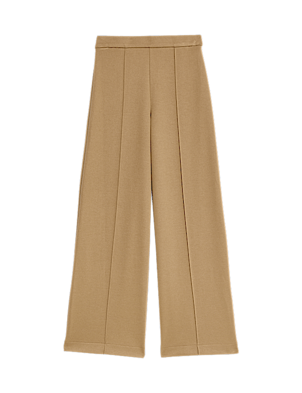 Jersey Elasticated Waist Wide Leg Trousers