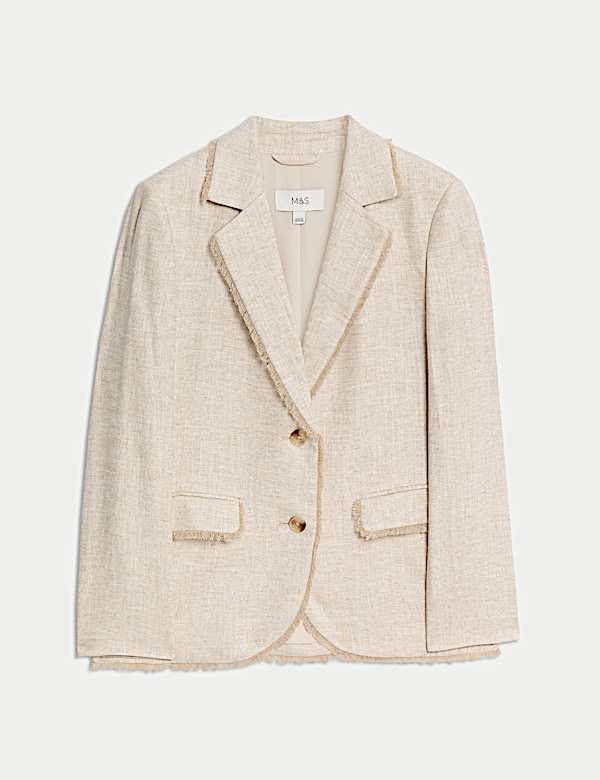 Linen Rich Melange Frayed Edge Blazer - JO