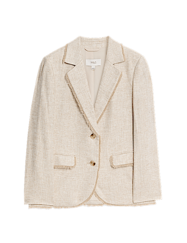 Linen Rich Melange Frayed Edge Blazer