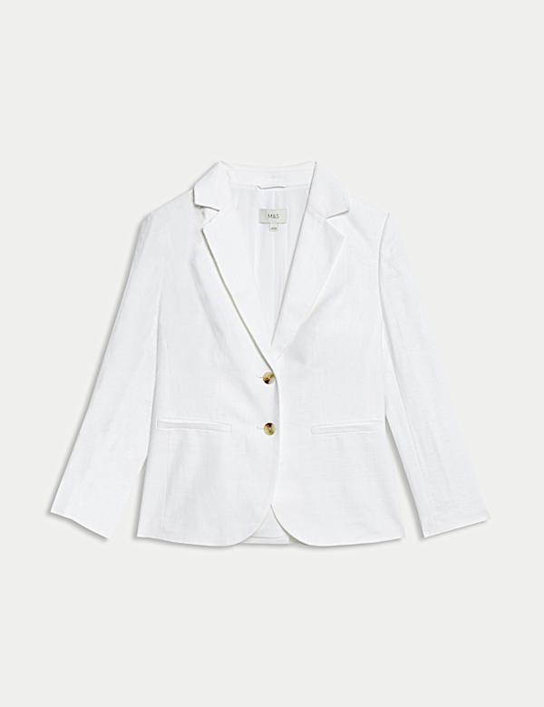 Einreihiger Blazer mit hohem Leinenanteil - DE