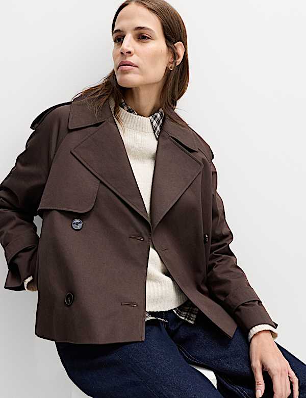 Pure Cotton Short Trench Coat - CH