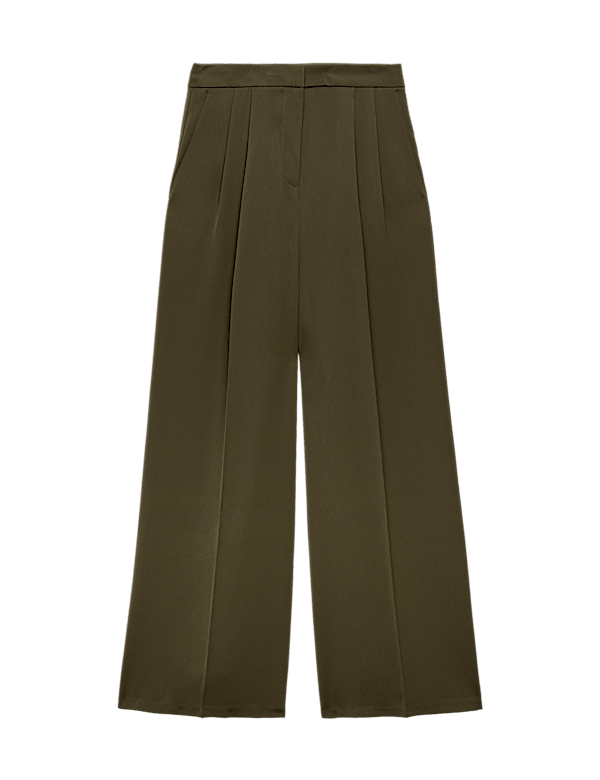 Pleated Wide Leg Trousers