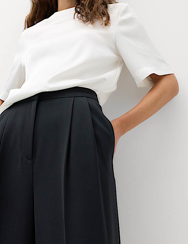 Pleated Wide Leg Trousers - MX
