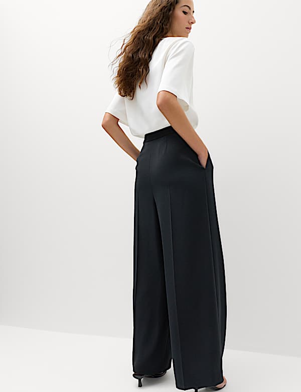 Pleated Wide Leg Trousers - MX