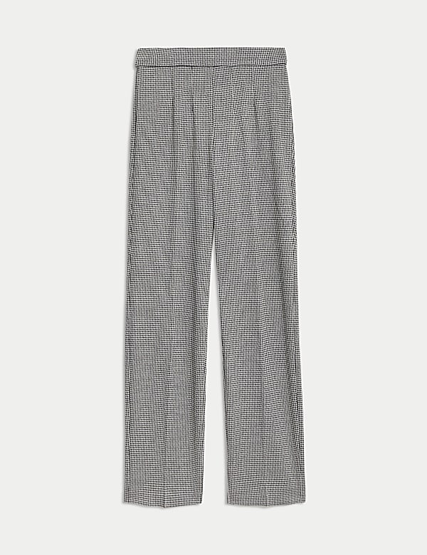 Jersey Checked Straight Leg Trousers - MX