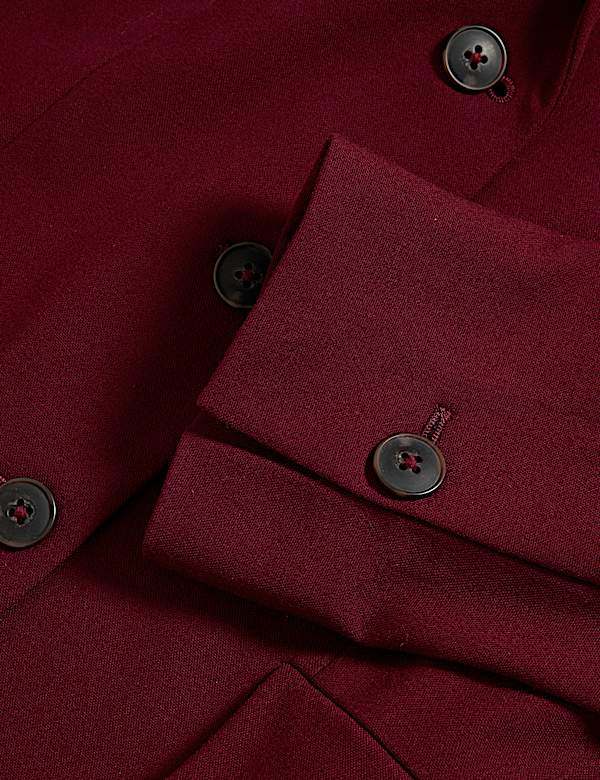 Wool Look Tailored Revere Cropped Blazer